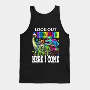 Look Out Kindergarten Here I Come Monster Truck Dinosaur Back To School Tank Top